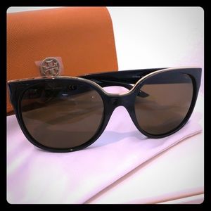 Tory Burch Black & Gold Sunglasses